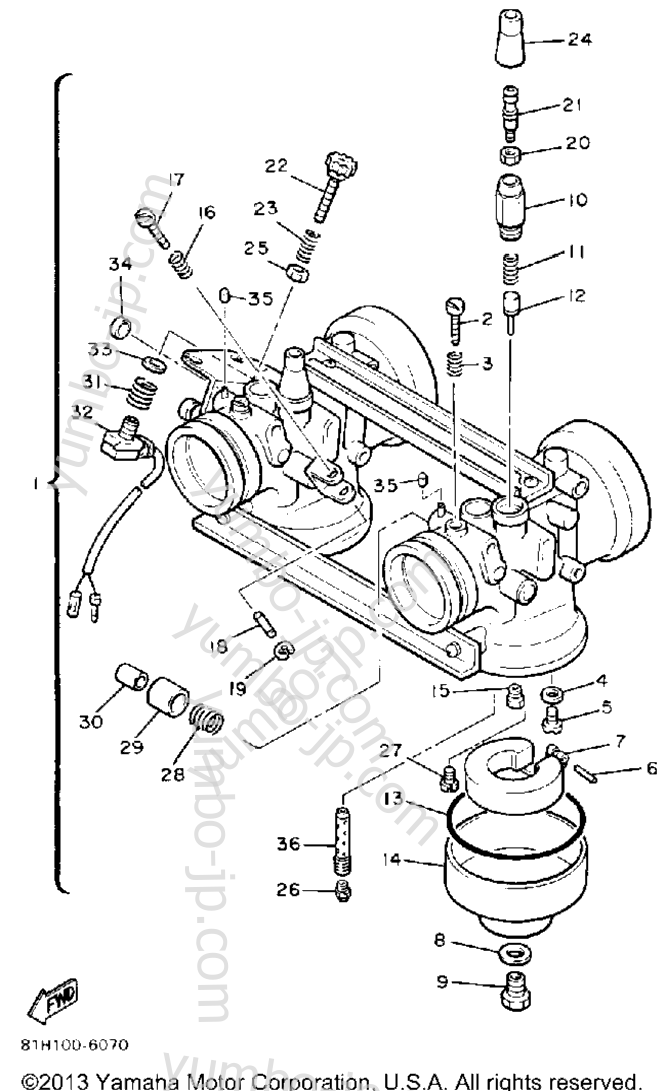 CARBURETOR for snowmobiles YAMAHA PHAZER DELUXE (ELEC START) (PZ480EN) 1989 year