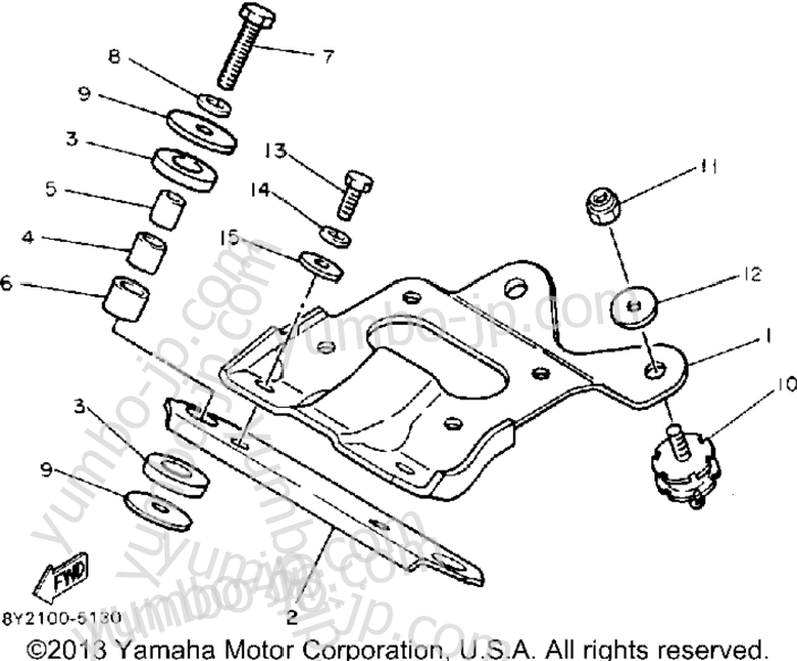 Engine Bracket for snowmobiles YAMAHA ENTICER 340 (ET340J) 1985 year