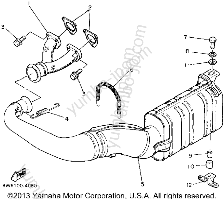 Exhaust for snowmobiles YAMAHA ENTICER LTR (ET400TRP) 1990 year