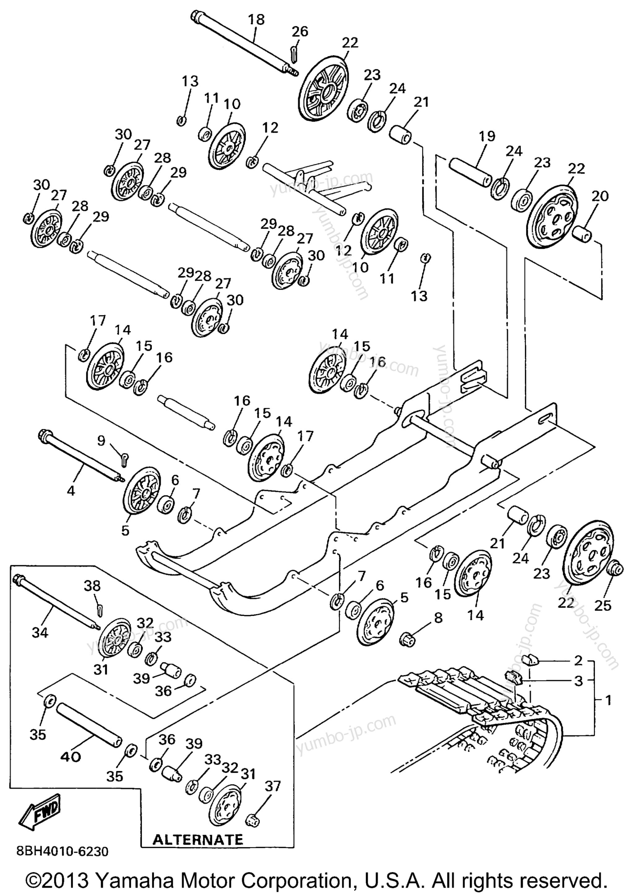 Track Suspension 1 for snowmobiles YAMAHA PHAZER MOUNTAIN LITE (PZ480STC) 1999 year