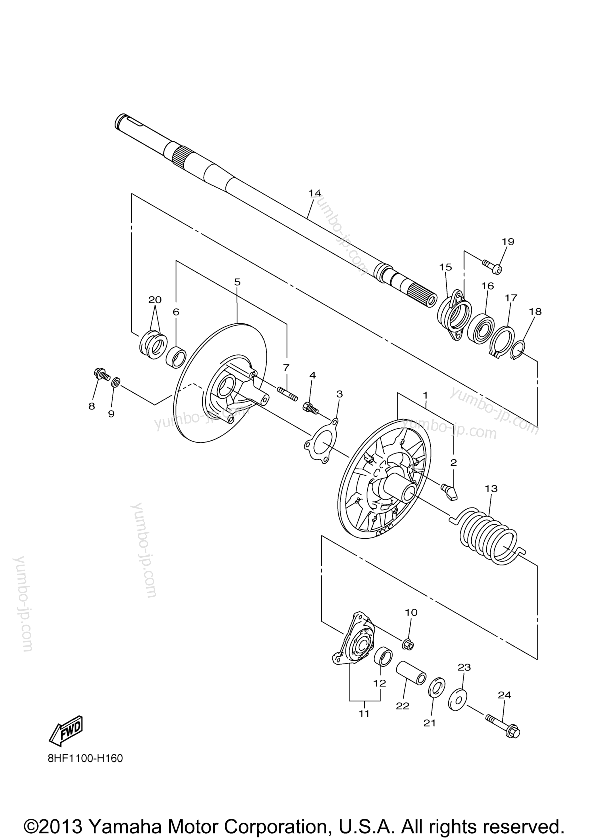 Secondary Sheave for snowmobiles YAMAHA RS VENTURE (RST90ZS) 2010 year