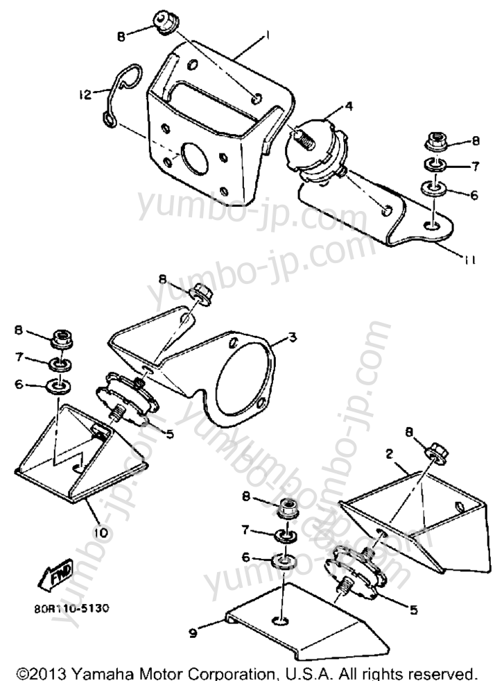 Engine Bracket for snowmobiles YAMAHA SS440 (SS440J) 1985 year