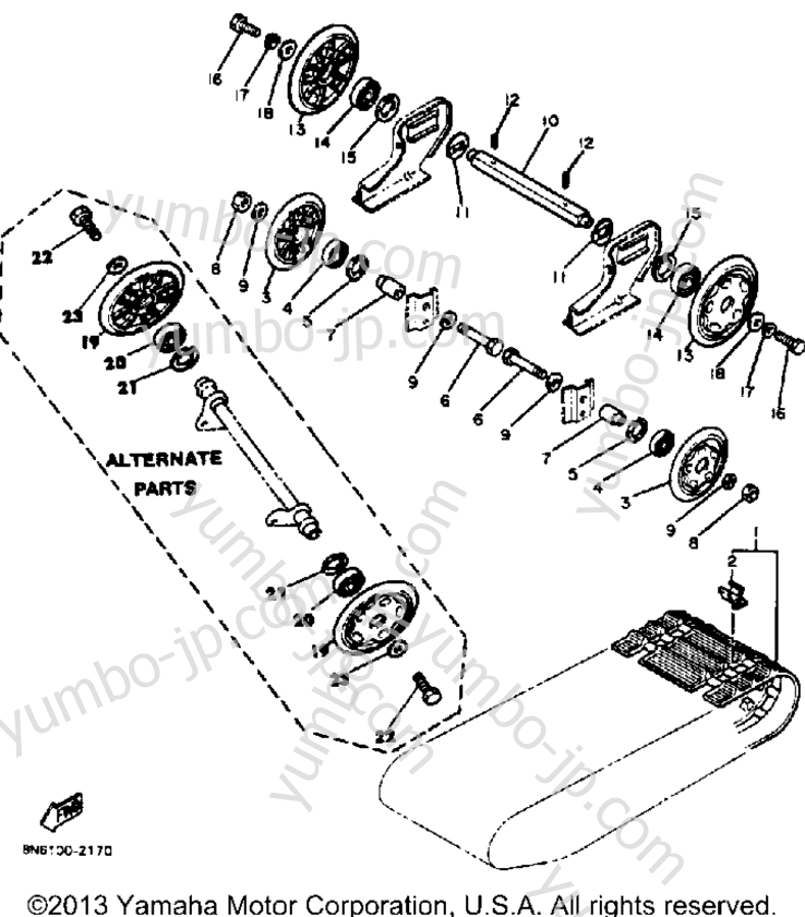 Track Suspension 1 for snowmobiles YAMAHA ENTICER 300 (ET300H) 1984 year