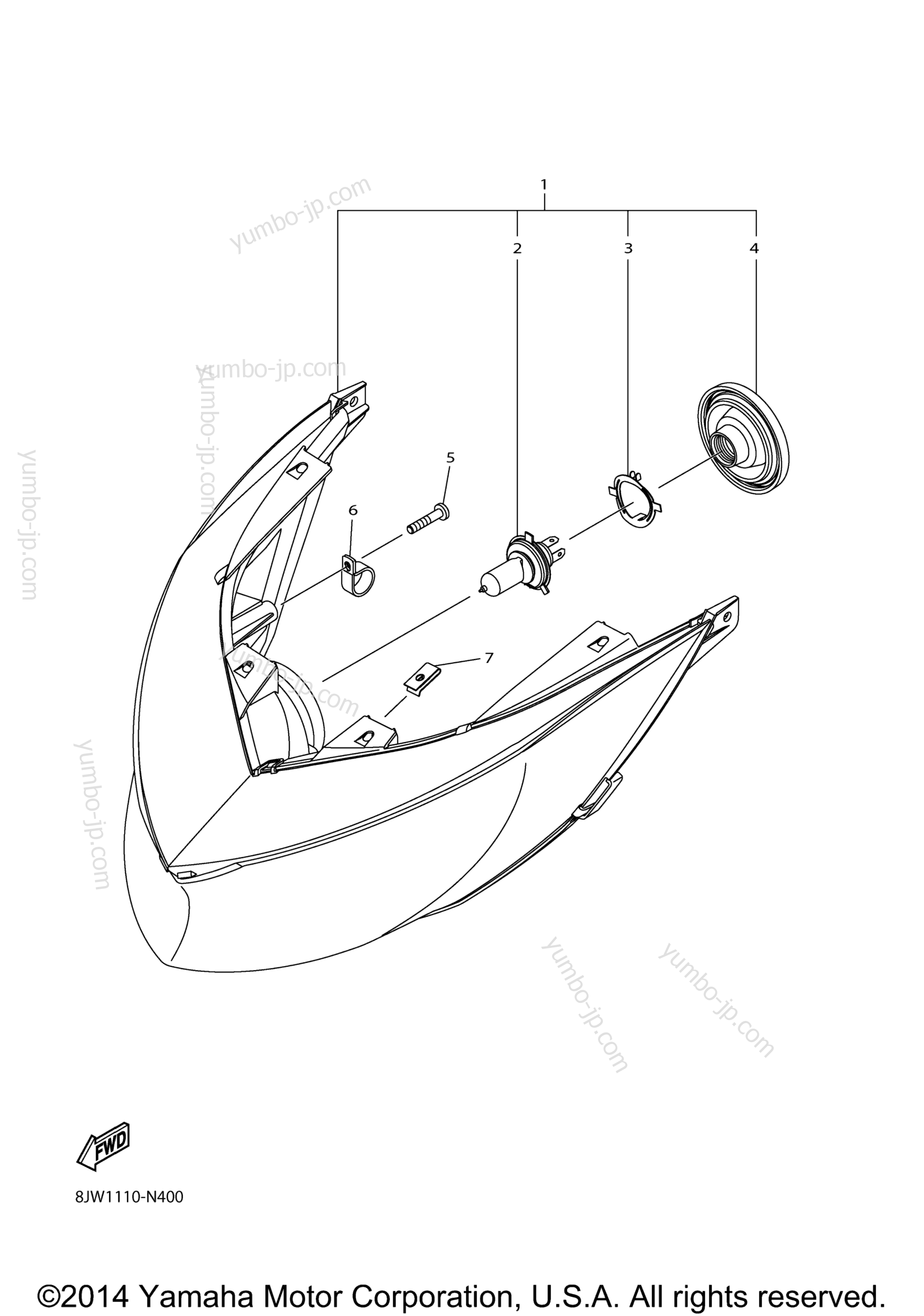 HEADLIGHT для снегоходов YAMAHA SRVIPER R TX LE (SR10RLFO) 2015 г.