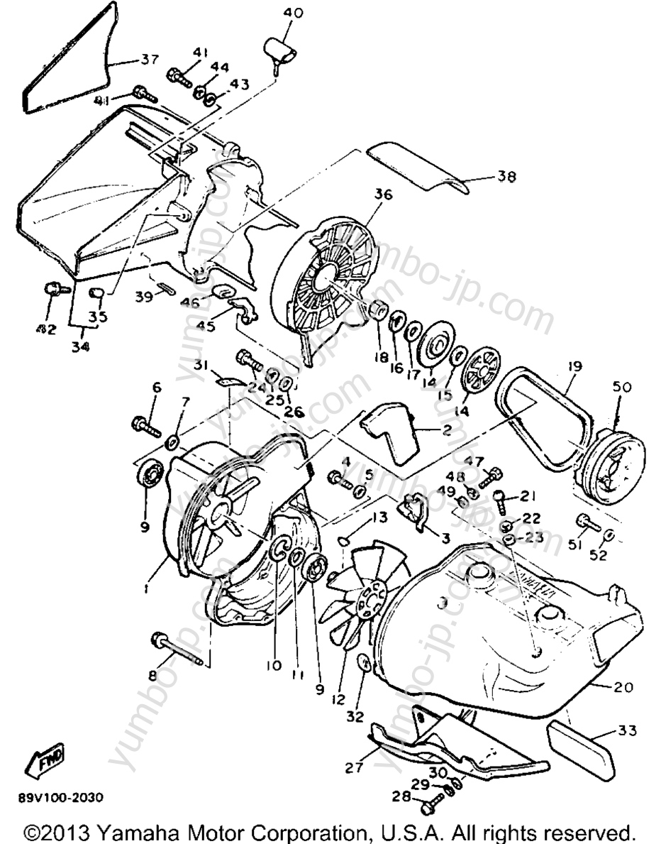 Air Shroud Fan for snowmobiles YAMAHA VENTURE GT (VT480GTT) 1993 year