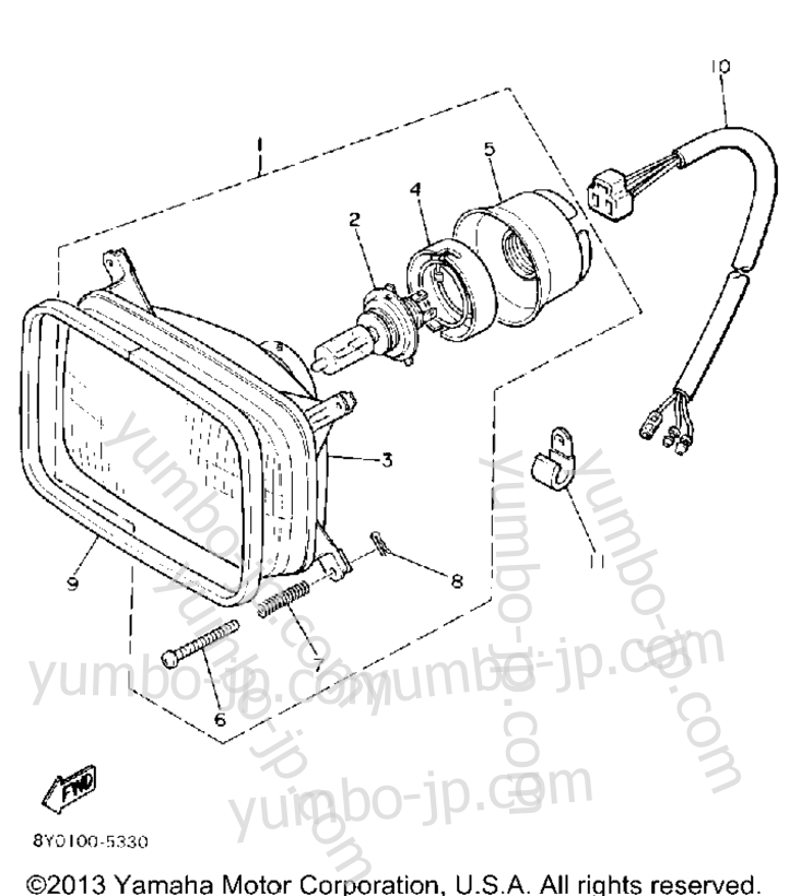 HEADLIGHT для снегоходов YAMAHA SRV (SR540L) 1987 г.