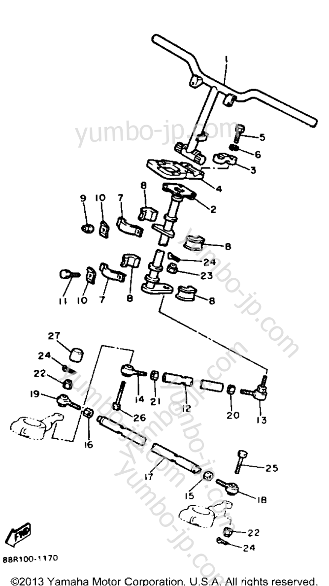 Steering для снегоходов YAMAHA EXCITER II (EX570S) 1992 г.