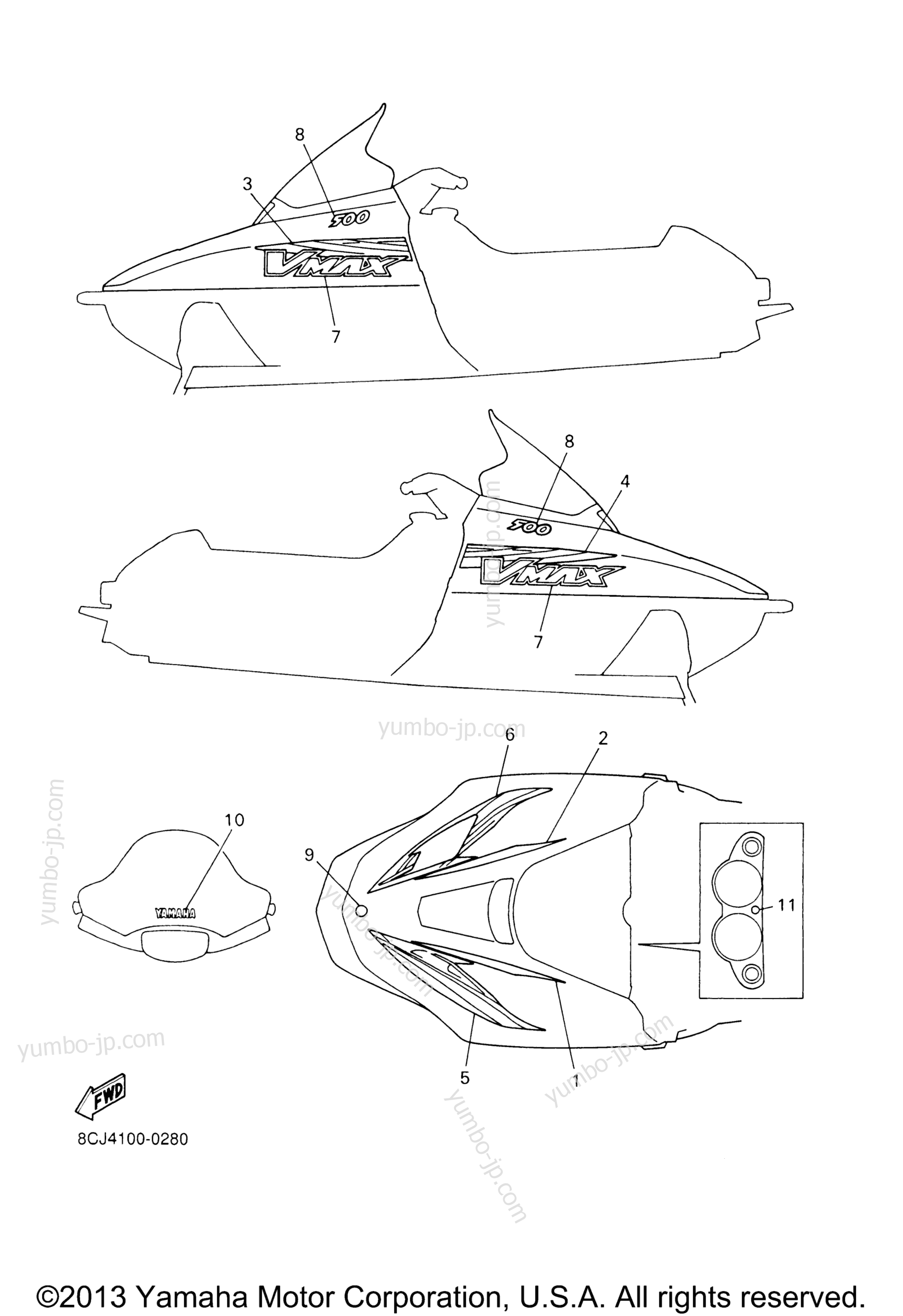 EMBLEM for snowmobiles YAMAHA VMAX 500 (VX500D) 2000 year