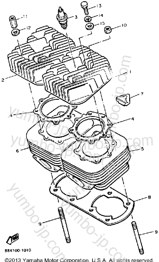 CYLINDER for snowmobiles YAMAHA VENTURE GT (VT480GTT) 1993 year