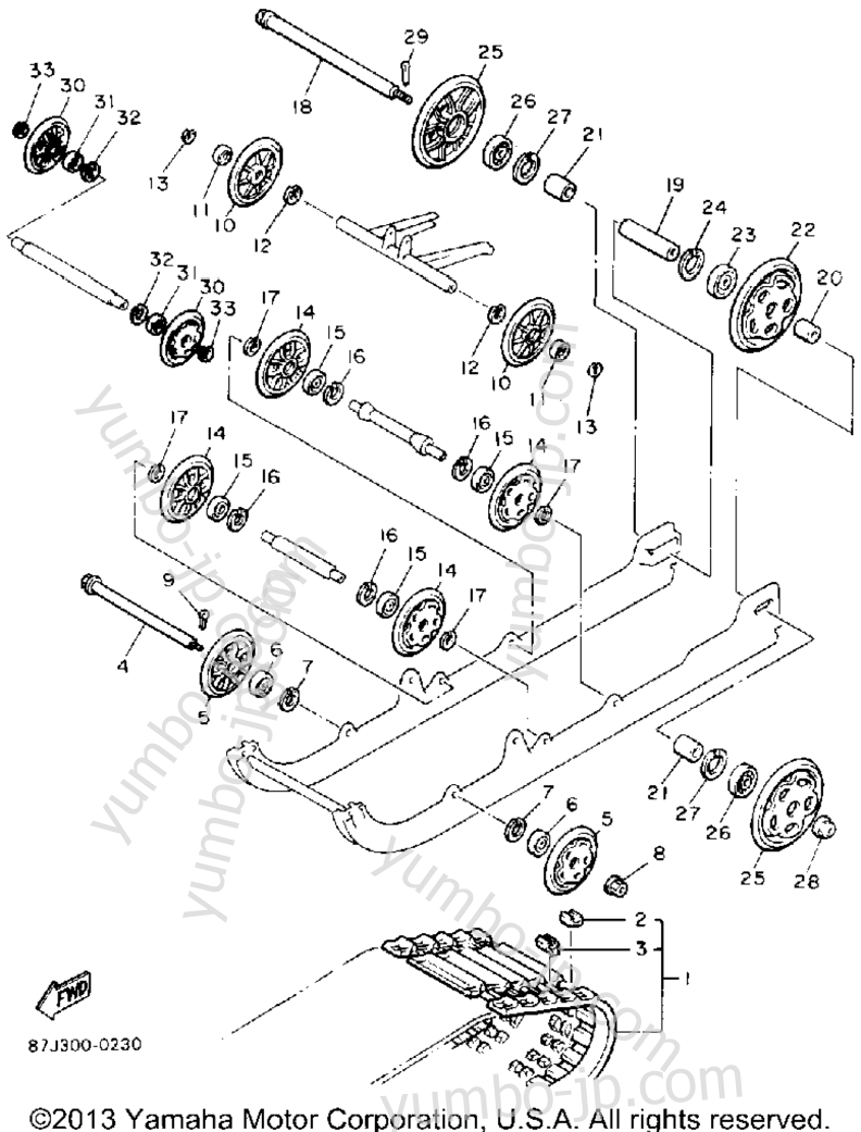 Track Suspension 1 for snowmobiles YAMAHA PHAZER II LE (ELEC START) (PZ480ET) 1993 year