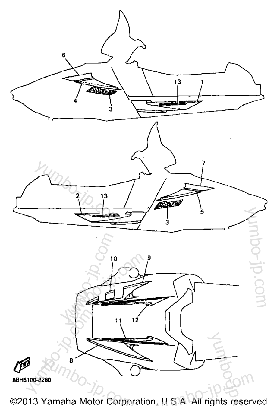 EMBLEM для снегоходов YAMAHA PHAZER MOUNTAIN LITE (PZ480STB) 1998 г.