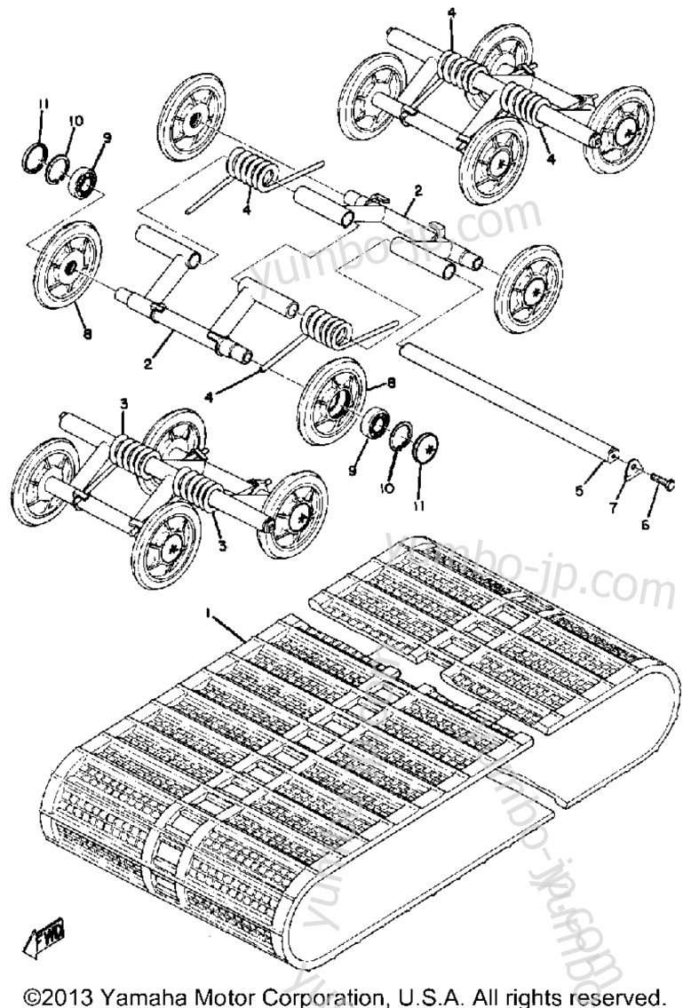 Track-Suspension Wheel for snowmobiles YAMAHA GP643B 1973 year