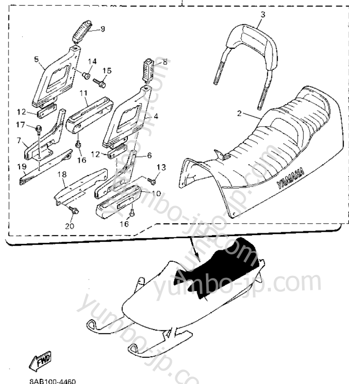 2-Up Seat Kit (Alternate) for snowmobiles YAMAHA VMAX 500 LE (ELEC START) (VX500EU) 1994 year