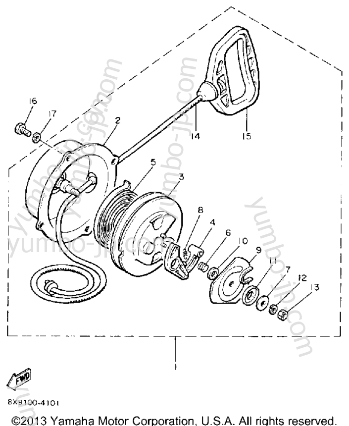 STARTER для снегоходов YAMAHA PHAZER DELUXE (ELEC START) (PZ480EN) 1989 г.