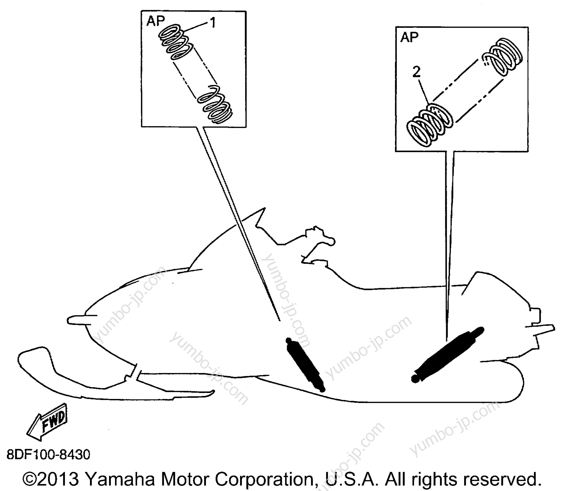 Alternate Rear Suspension для снегоходов YAMAHA SRX600 (SRX600C) 1999 г.