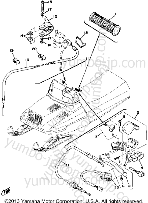 Grip Wiring Et250c for snowmobiles YAMAHA ET250C 1979 year