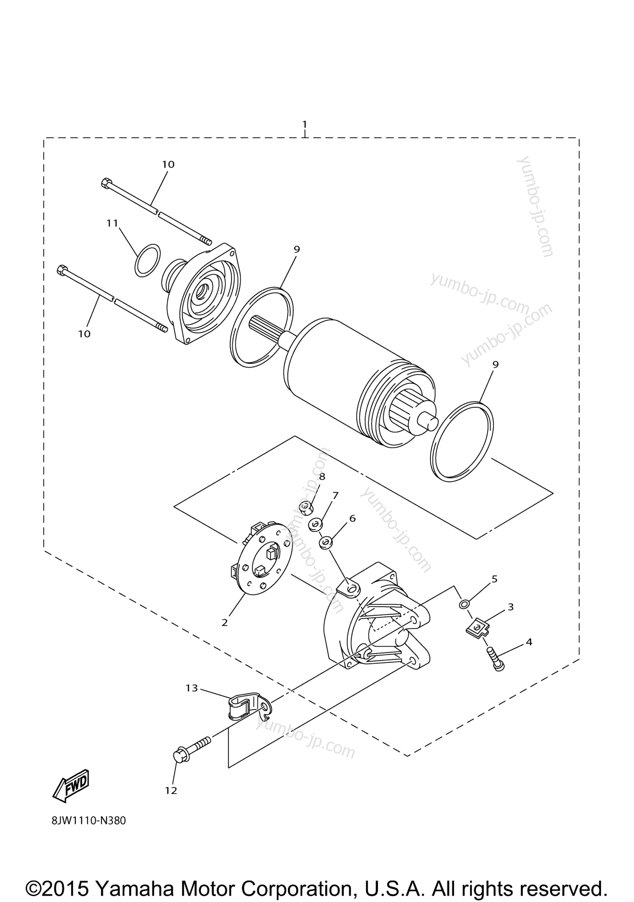 STARTING MOTOR for snowmobiles YAMAHA SRVIPER S TX DX 146 (SR10SD46GB) 2016 year