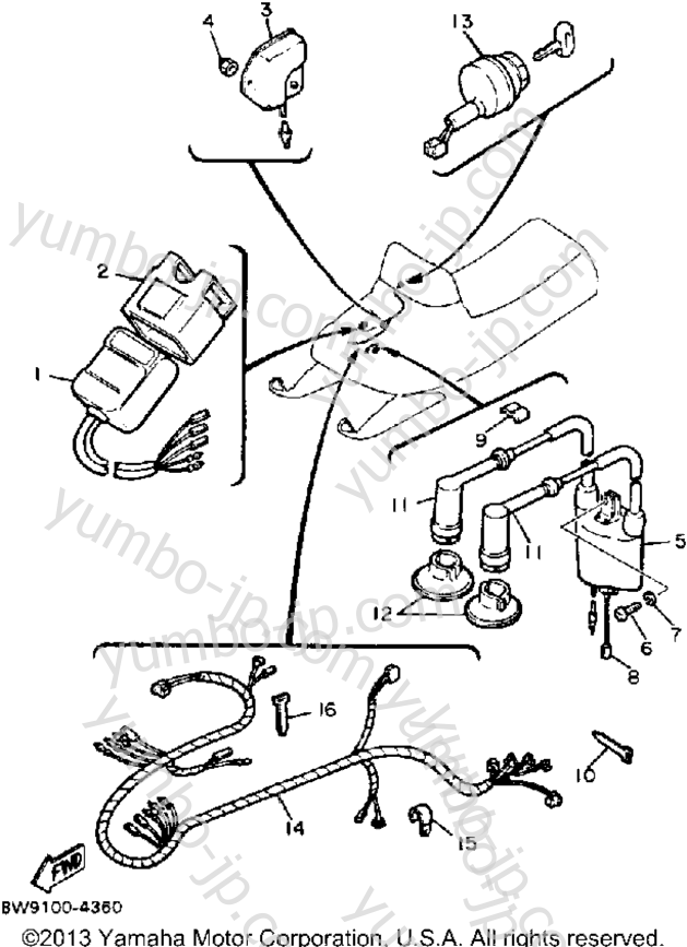 Electrical 1 for snowmobiles YAMAHA ENTICER 340 (ET340K) 1986 year