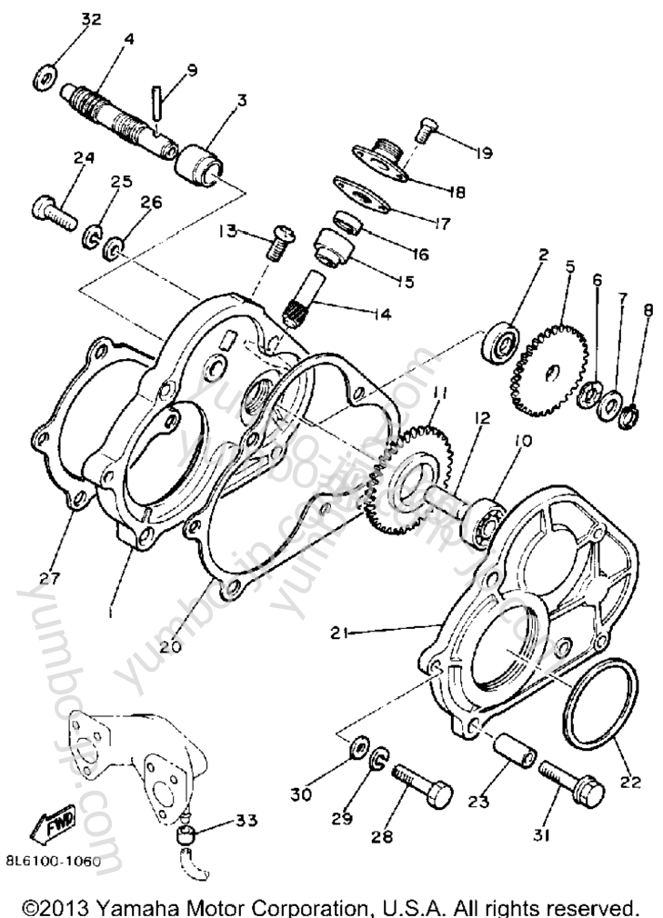 Pump Drive - Gear for snowmobiles YAMAHA EXCEL III (EC340M) 1988 year