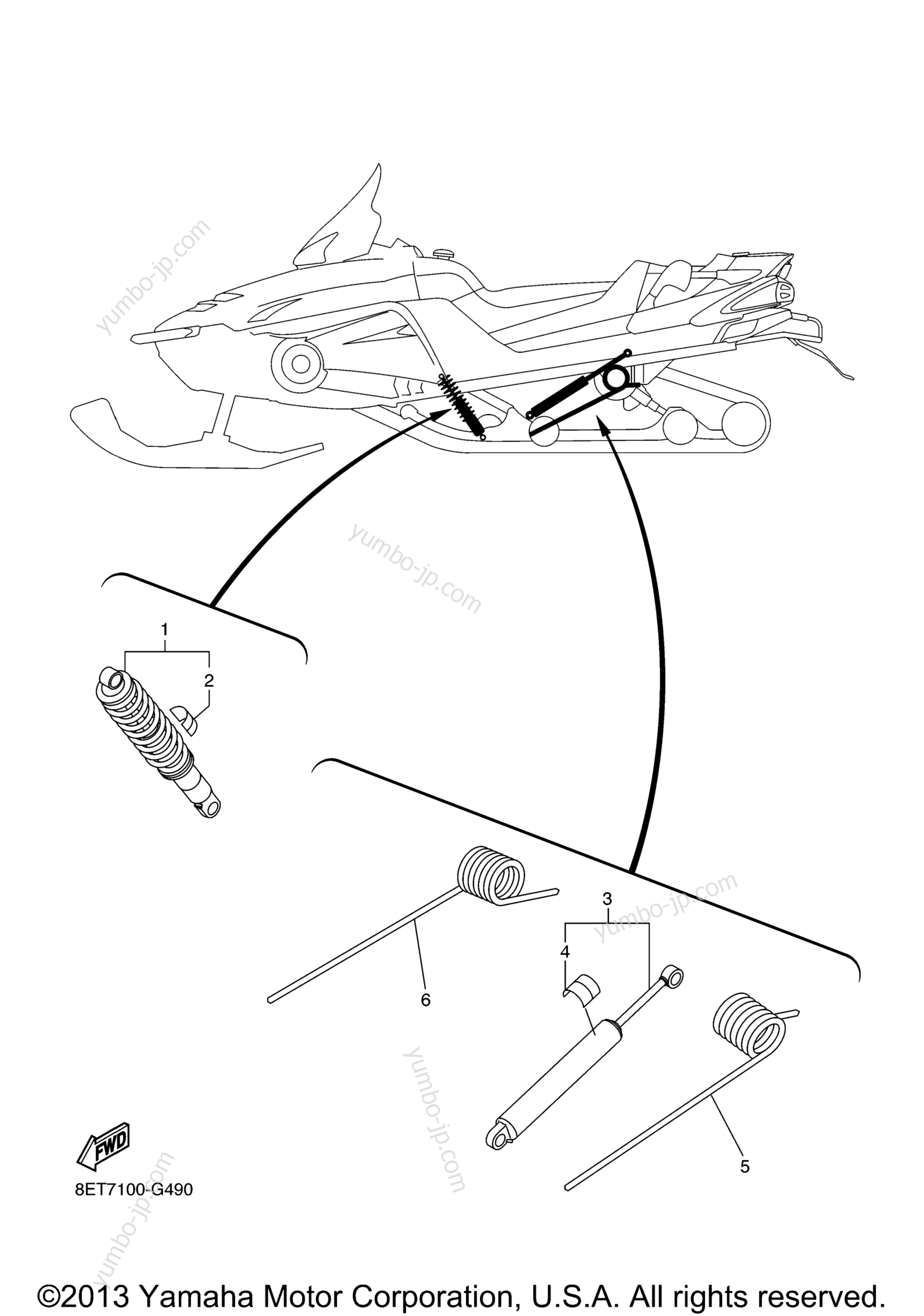 Alternate Rear Suspension для снегоходов YAMAHA RS VENTURE (RST90ES) 2014 г.