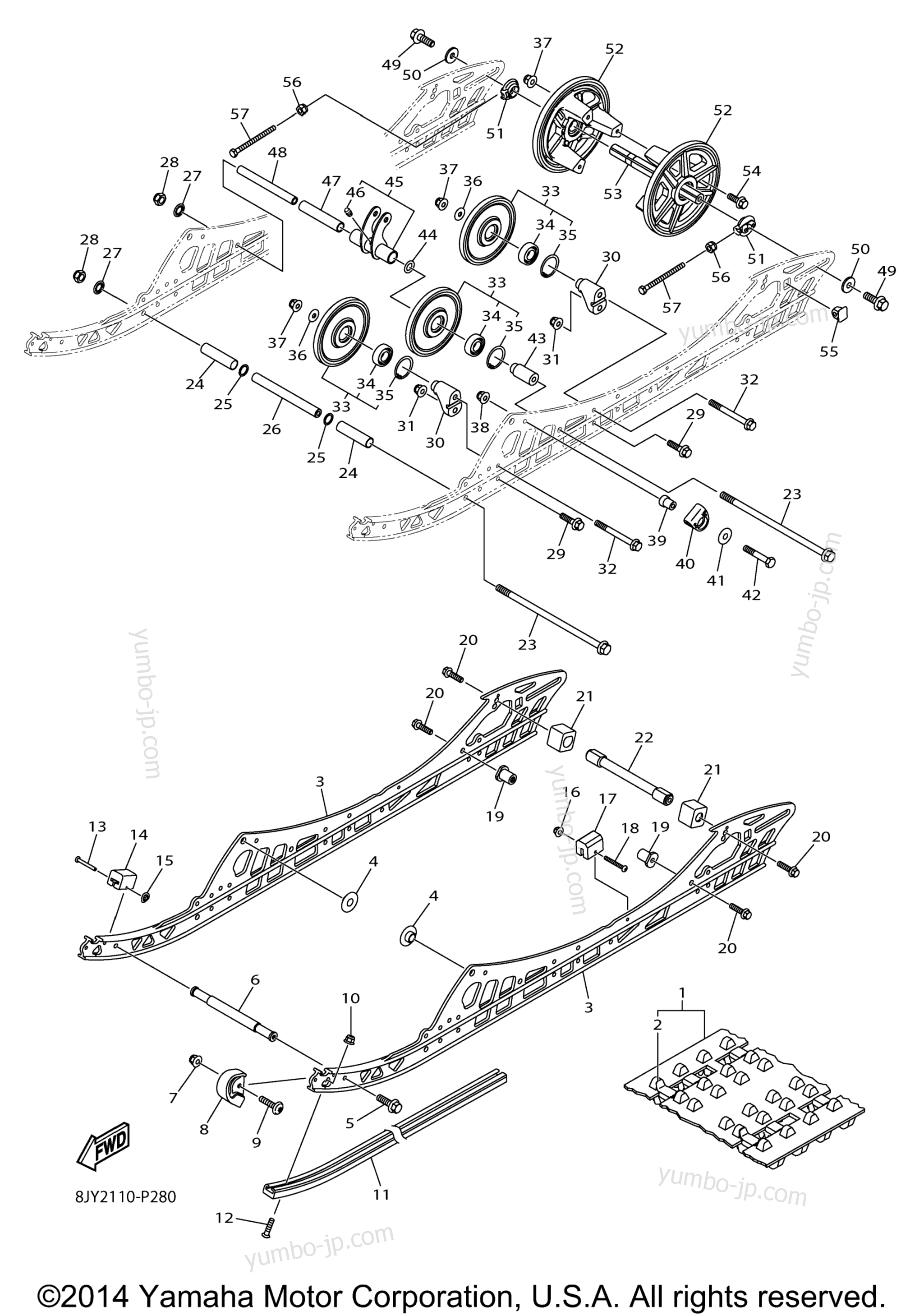 Track Suspension 1 for snowmobiles YAMAHA SRVIPER L TX SE 1.25 (SR10LSFO) 2015 year