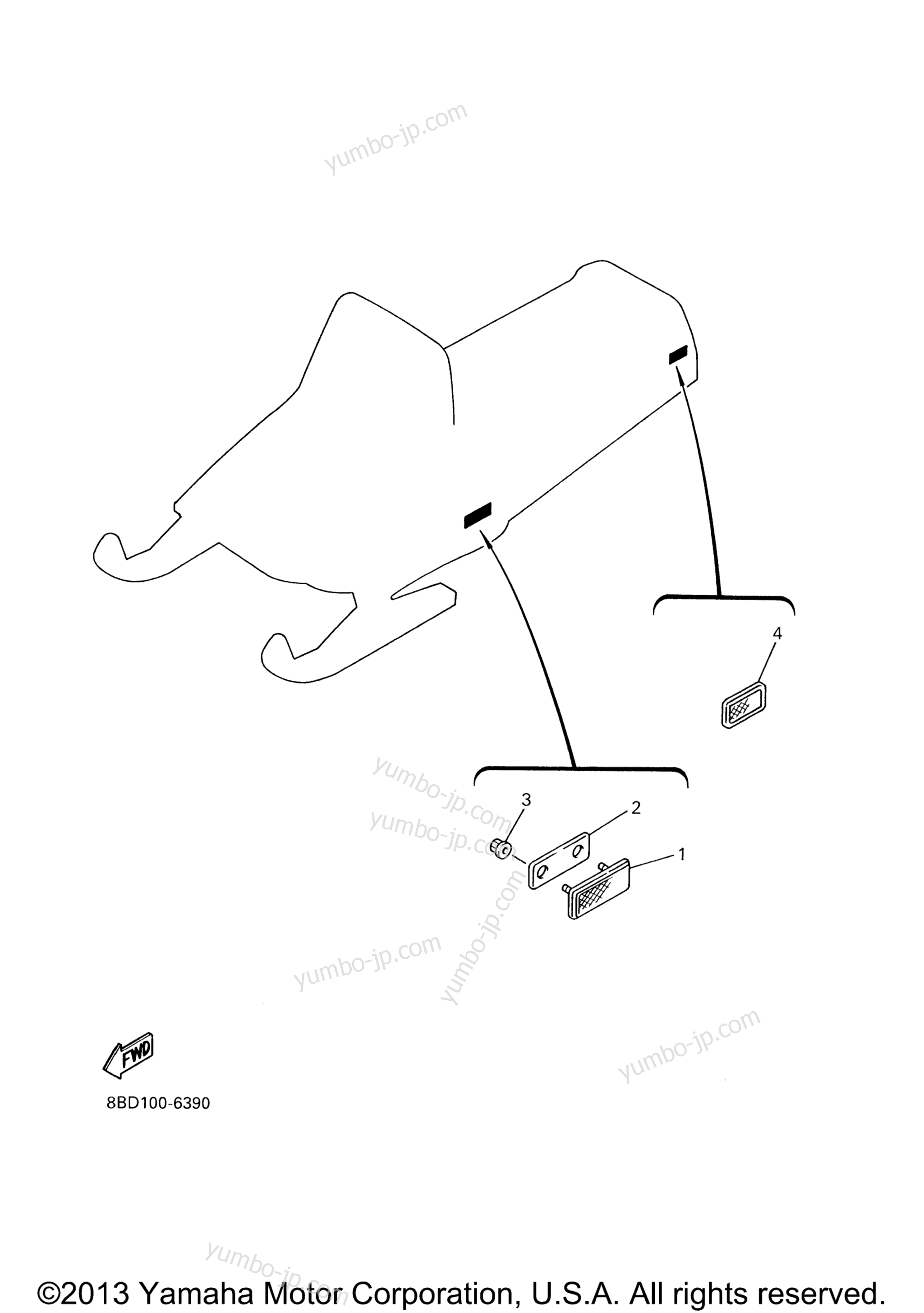 Electrical 2 for snowmobiles YAMAHA BRAVO T (BR250TY) 2009 year