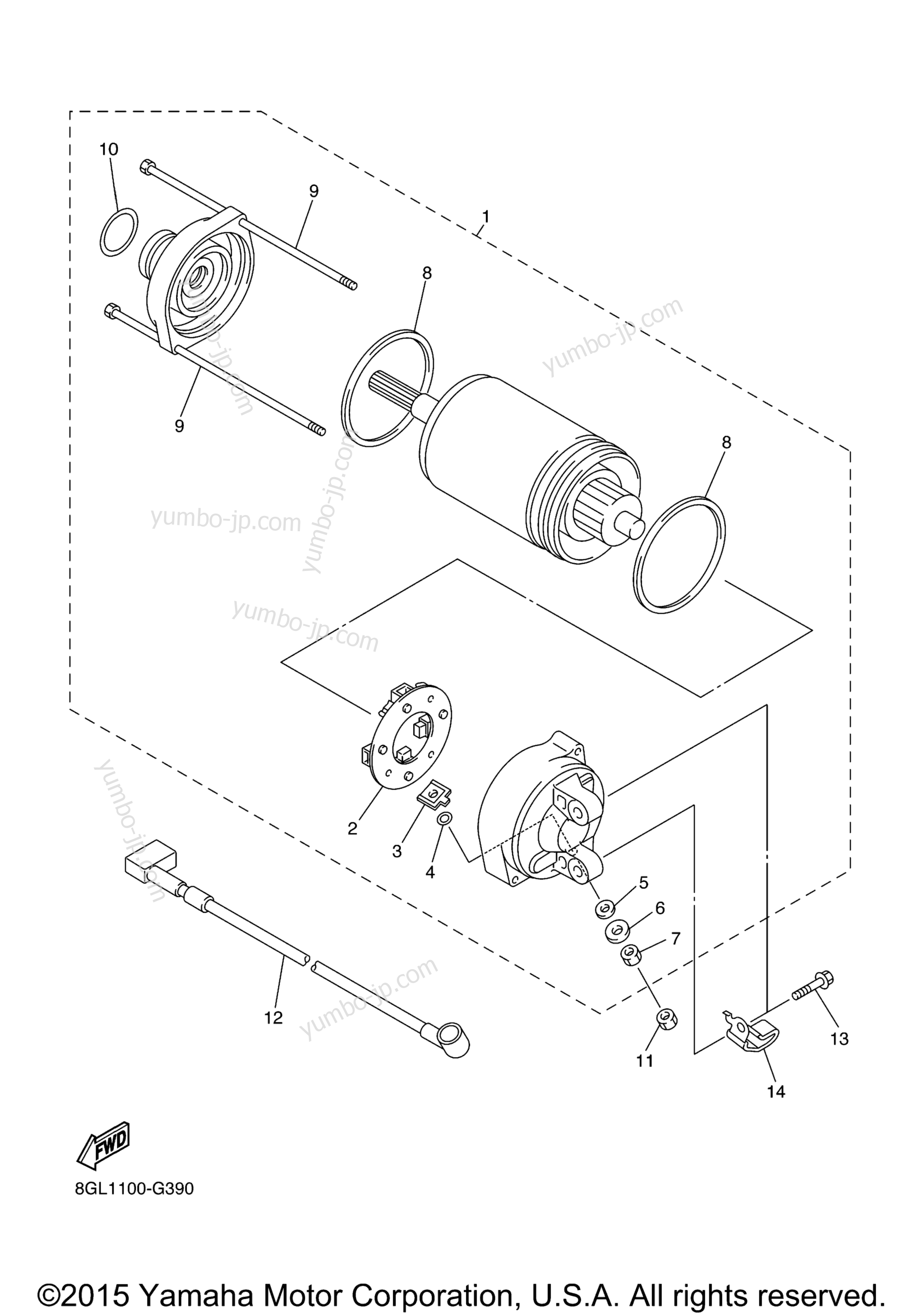 STARTING MOTOR для снегоходов YAMAHA RS VENTURE TF (RST90PTFFB) 2015 г.