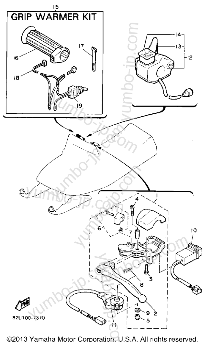 Electrical 2 for snowmobiles YAMAHA ENTICER LTR (LONG TRACK+REVERSE) (ET340TRM) 1988 year