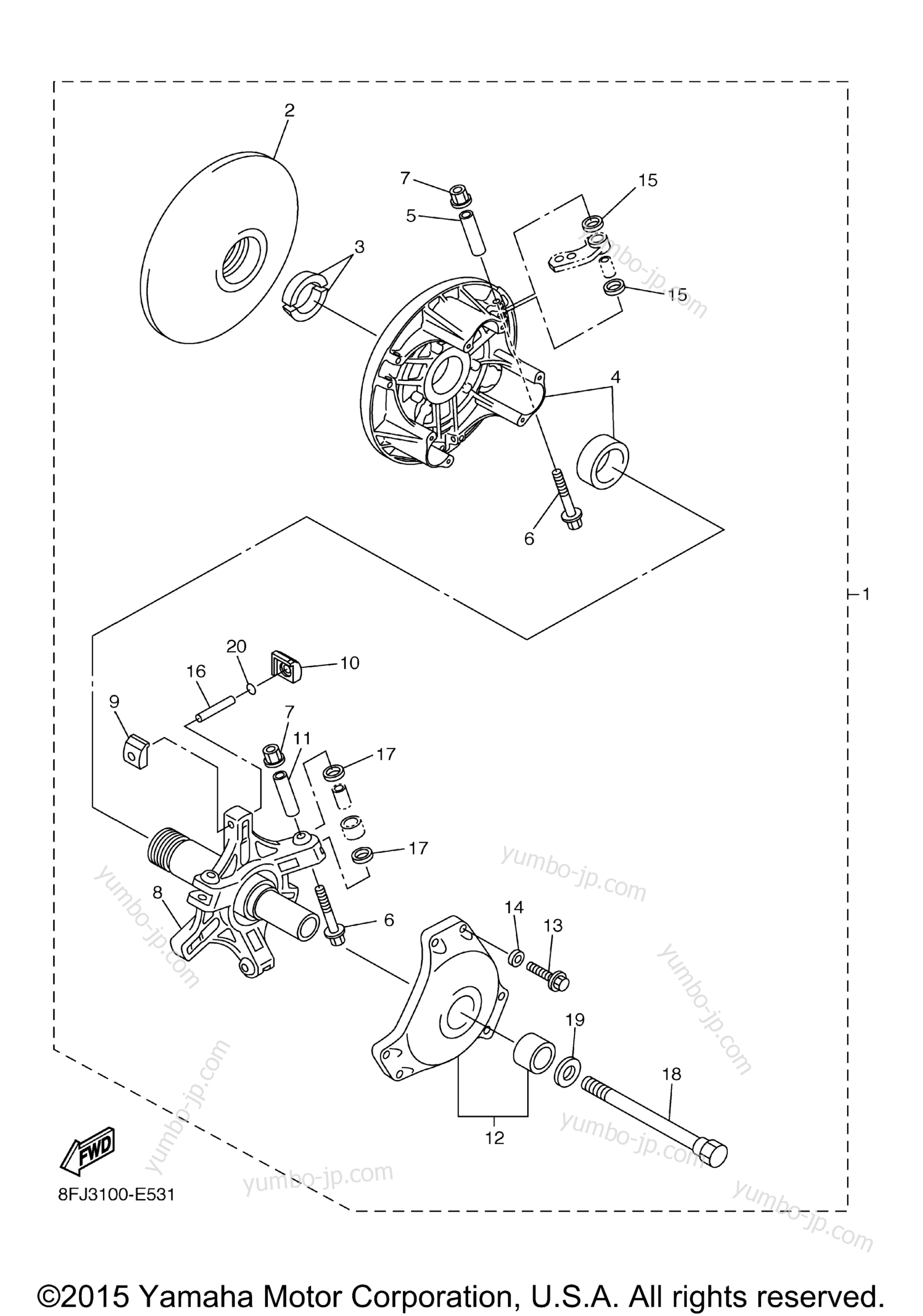 Alternate Rebuild Kit для снегоходов YAMAHA SRVIPER M TX 153 SE (SR10M53SFL) 2015 г.