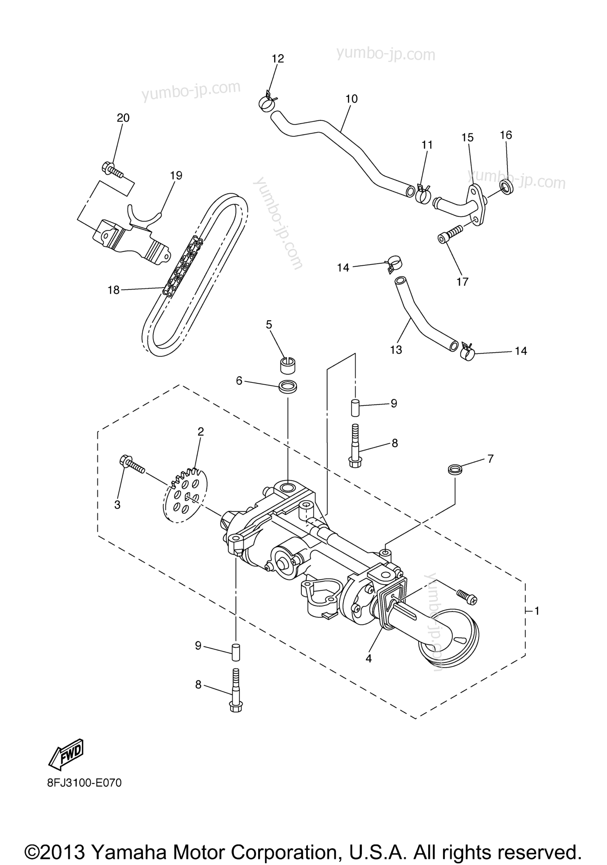 OIL PUMP for snowmobiles YAMAHA RS VENTURE (RST90YS) 2009 year