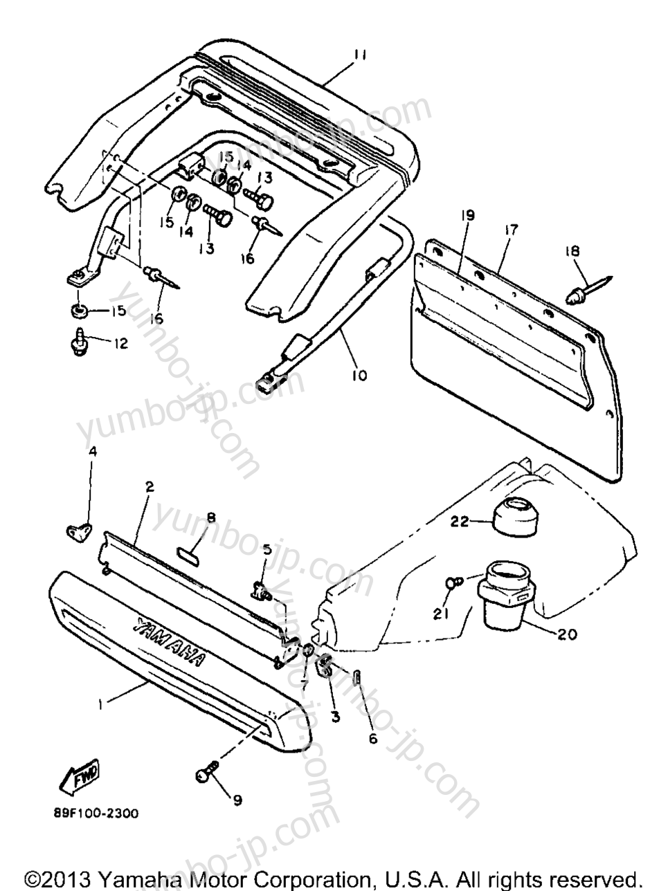 Bumper для снегоходов YAMAHA PHAZER SS (PZ480B) 1998 г.