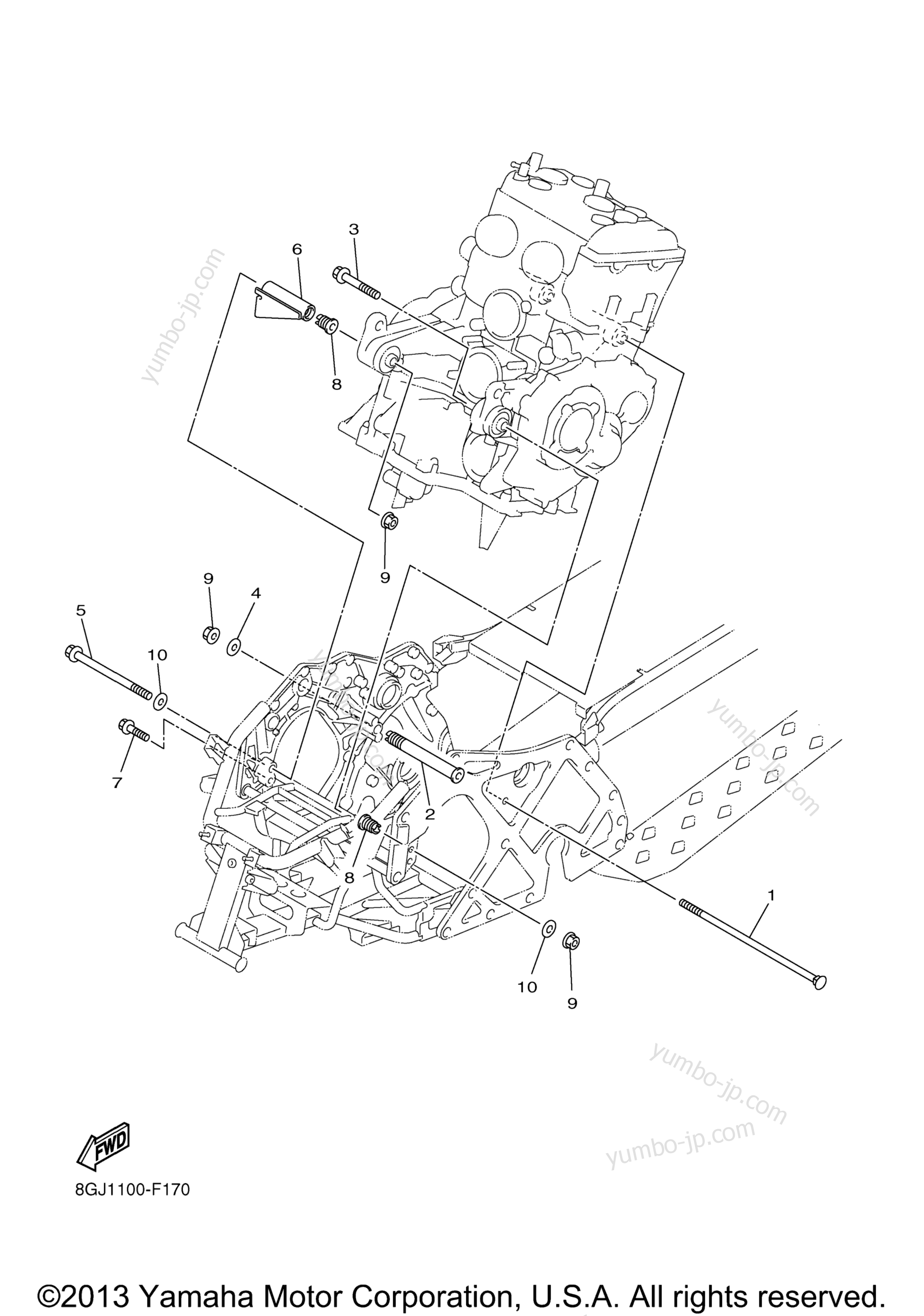 Engine Bracket for snowmobiles YAMAHA VENTURE MULTI PURPOSE (PZ50MPDR) 2013 year