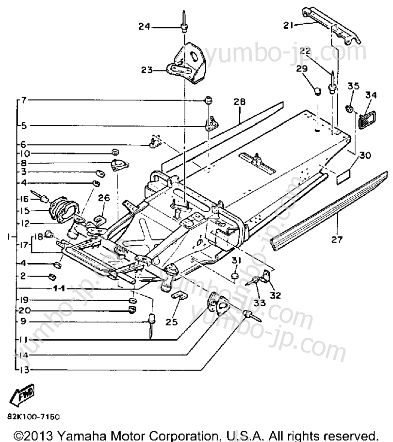 FRAME for snowmobiles YAMAHA PHAZER (PZ480M) 1988 year