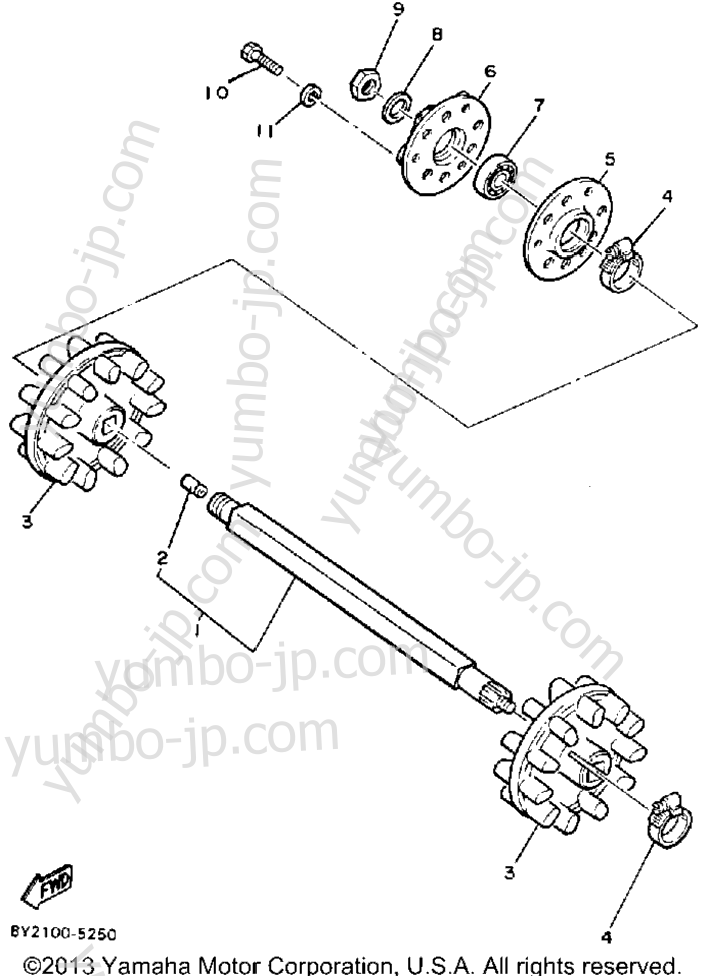 Track Drive 1 для снегоходов YAMAHA ENTICER 340 (ET340K) 1986 г.