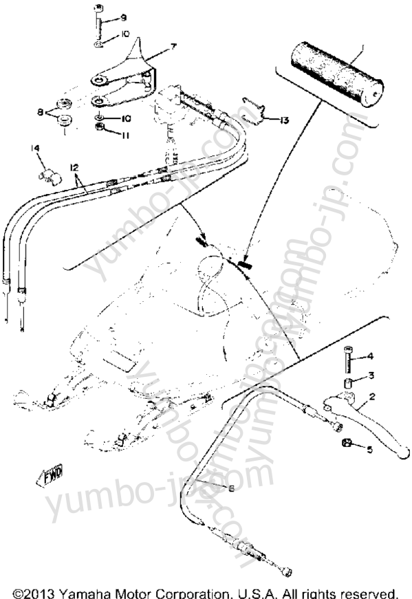 Grip-Wiring for snowmobiles YAMAHA EX440 1976 year