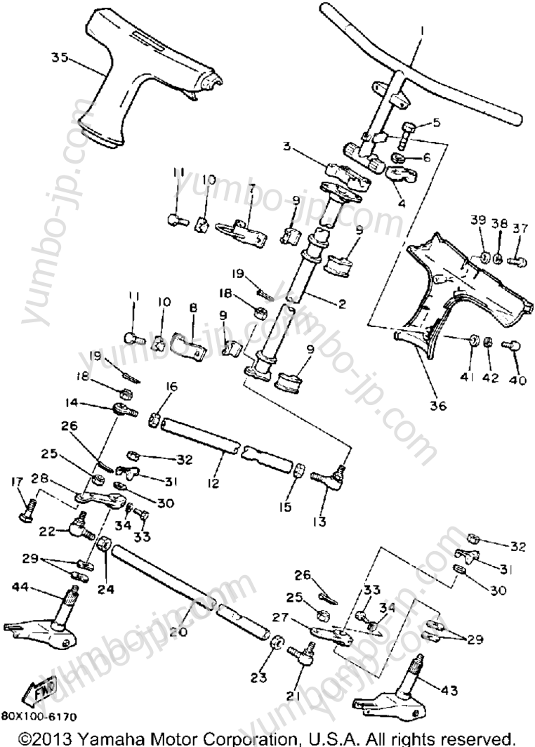 Steering for snowmobiles YAMAHA ENTICER 340 (ET340K) 1986 year