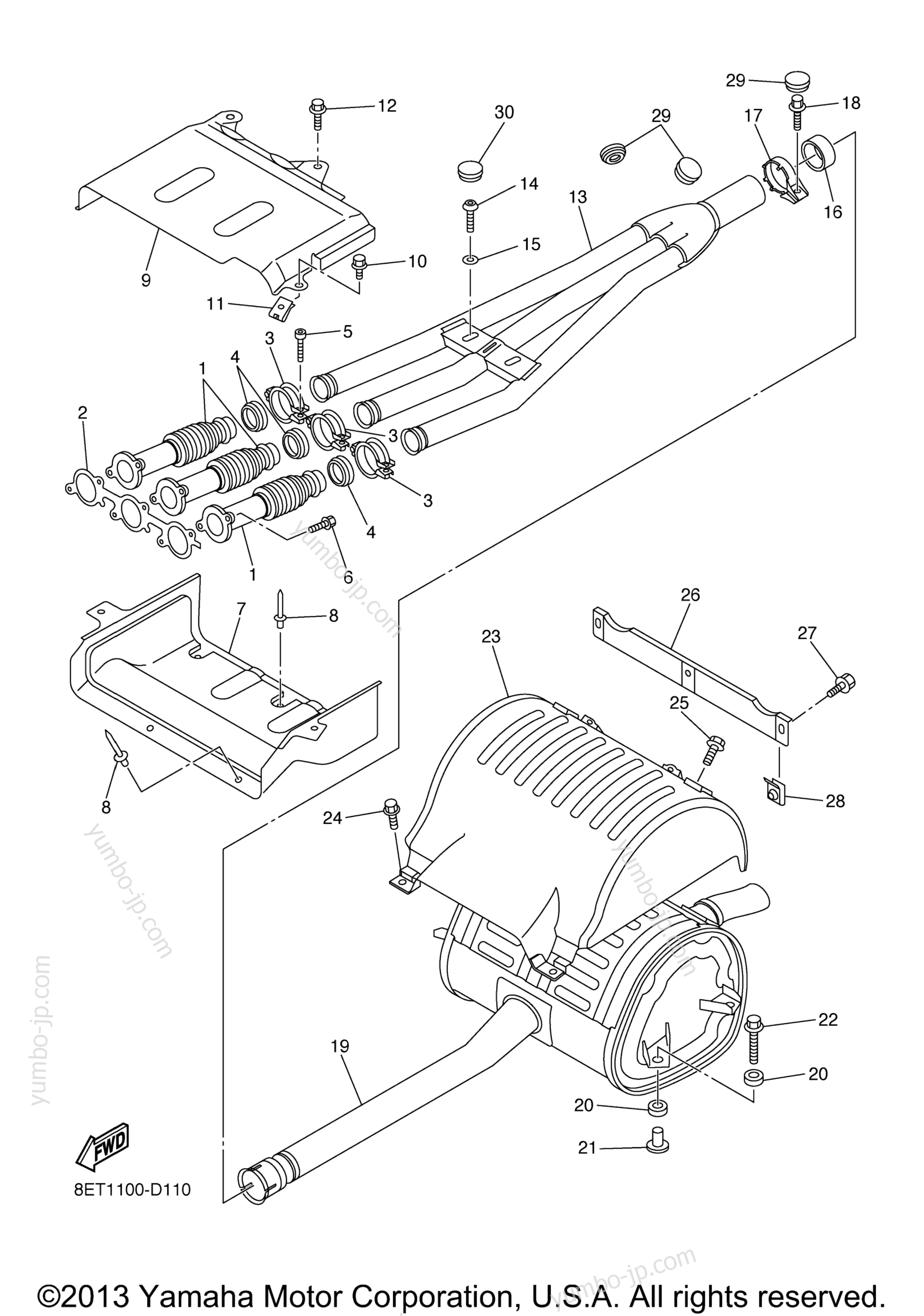 Exhaust for snowmobiles YAMAHA RS VENTURE (RST90YS) 2009 year