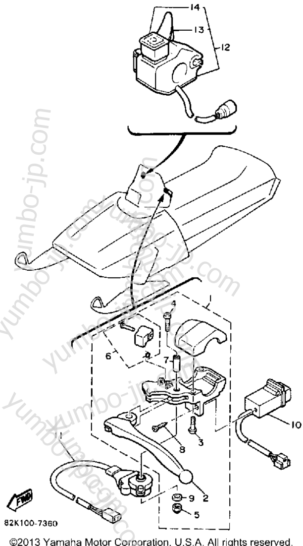 Electrical 2 for snowmobiles YAMAHA PHAZER (PZ480M) 1988 year