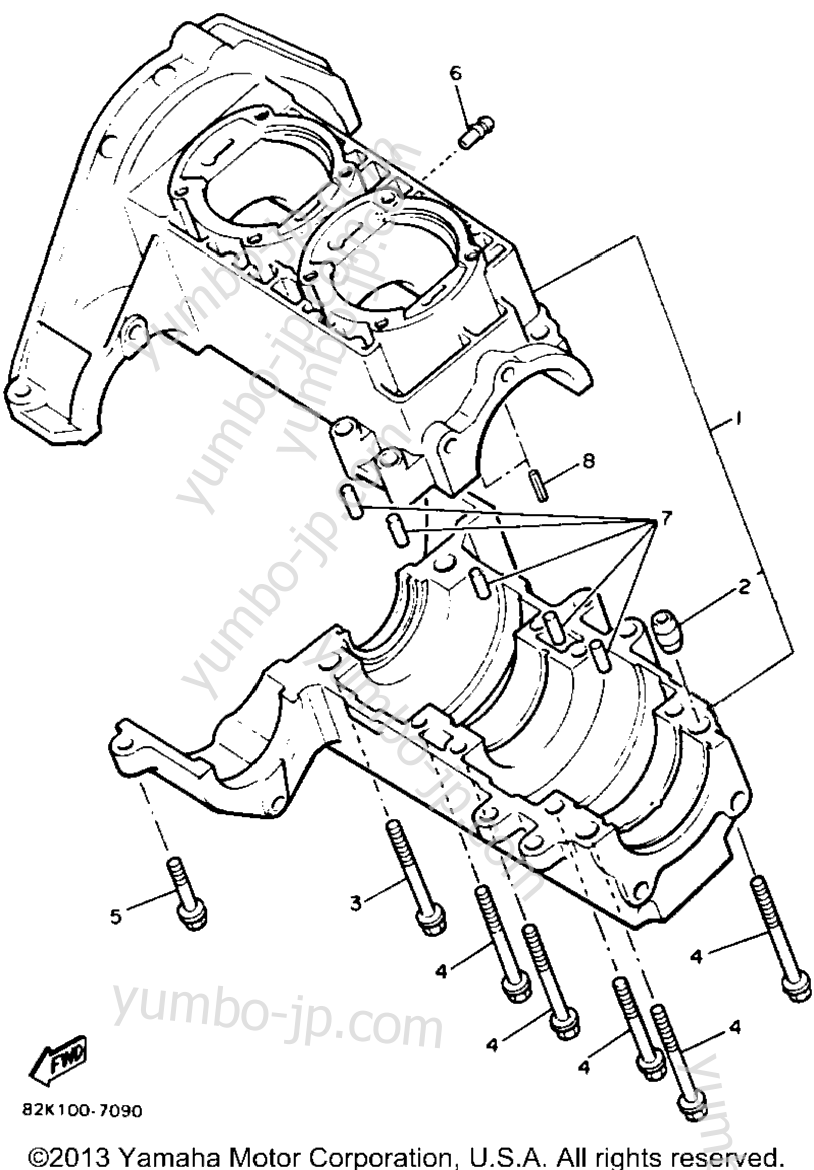 CRANKCASE for snowmobiles YAMAHA VENTURE GT (VT480GTT) 1993 year