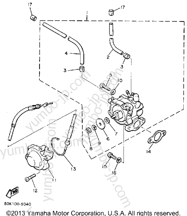 OIL PUMP for snowmobiles YAMAHA PHAZER (PZ480M) 1988 year