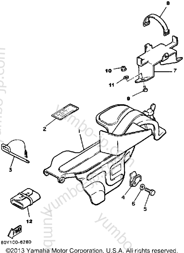 Guard - Luggage Box for snowmobiles YAMAHA ENTICER 340 (ET340K) 1986 year