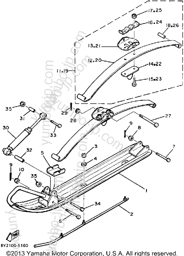 Ski for snowmobiles YAMAHA ENTICER 340 (ET340K) 1986 year