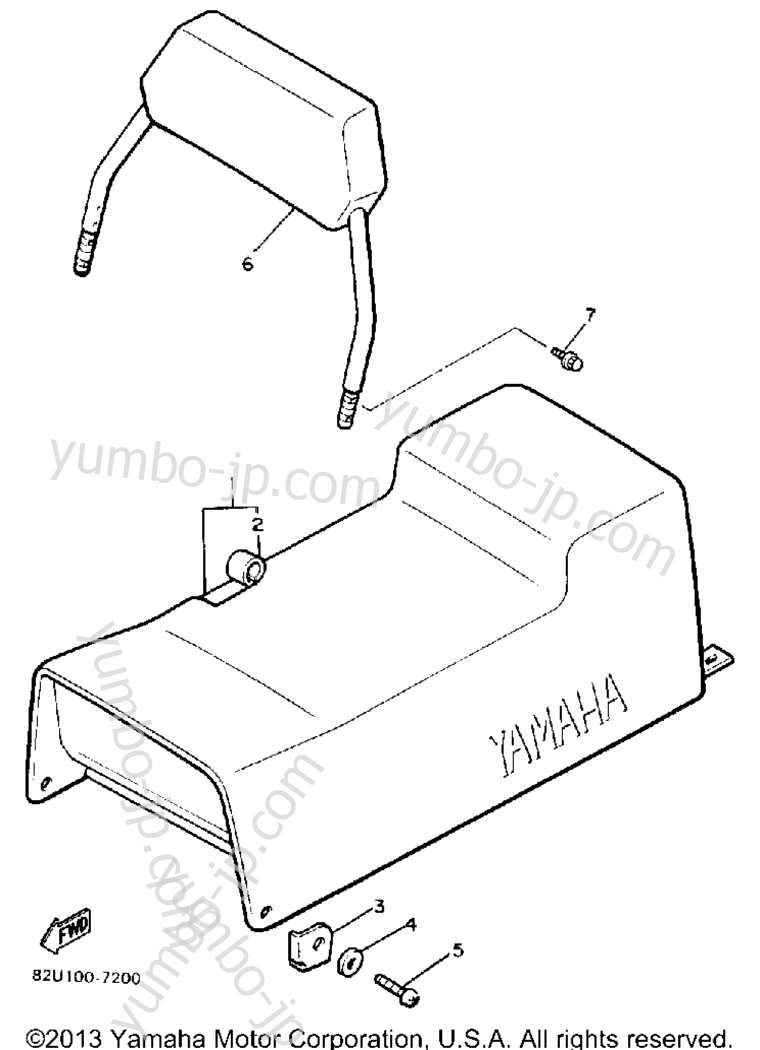 SEAT для снегоходов YAMAHA ENTICER LTR (LONG TRACK+REVERSE) (ET340TRM) 1988 г.