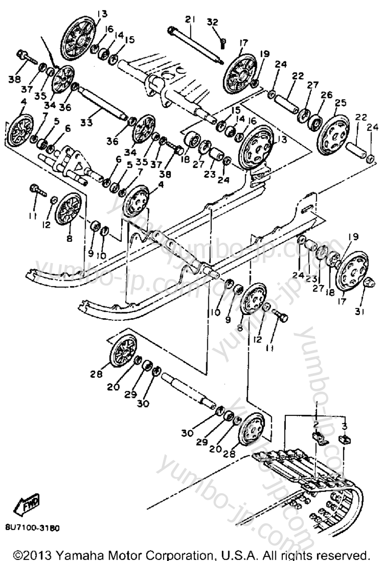 Track Suspension for snowmobiles YAMAHA VMX540G 1983 year