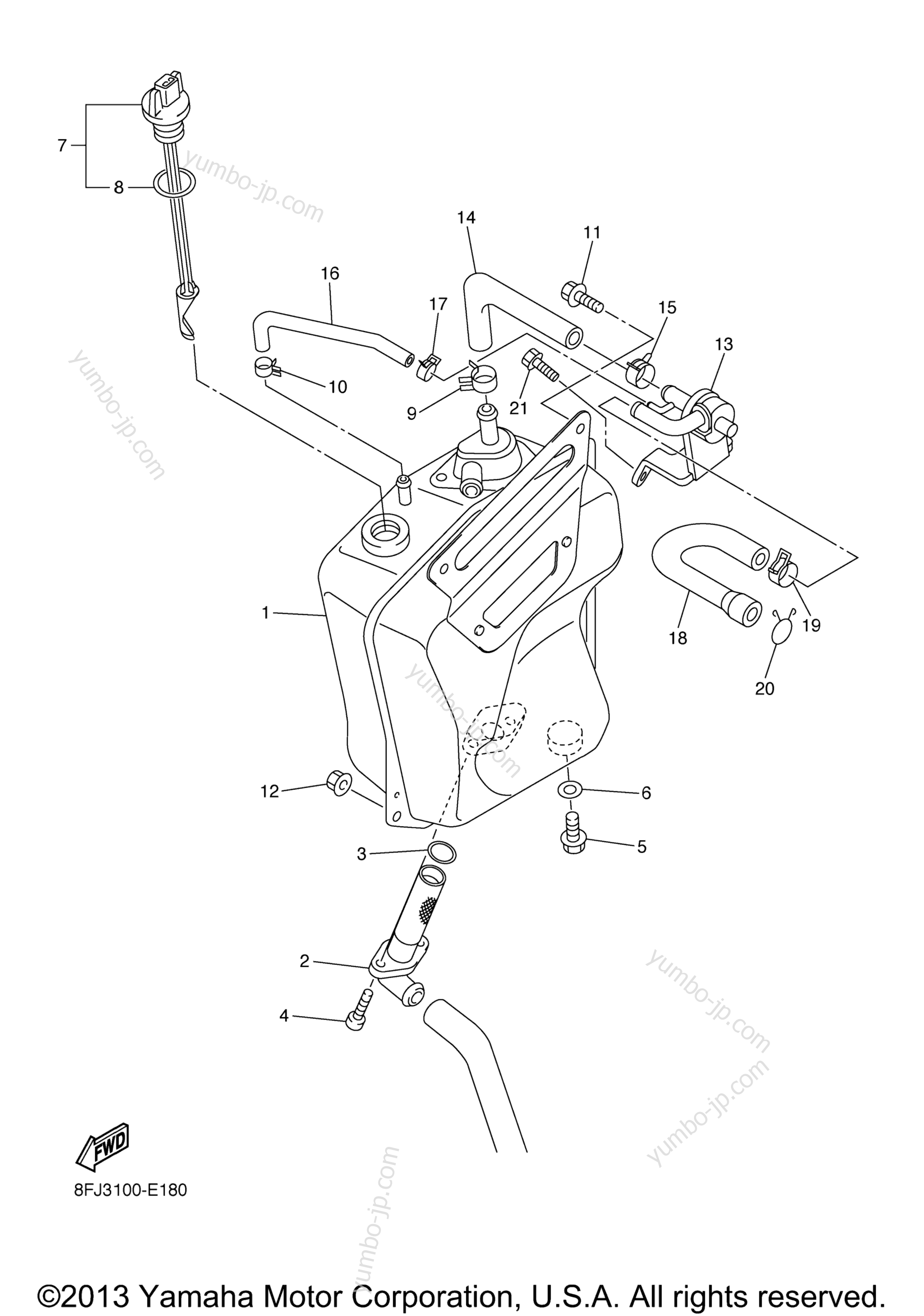 OIL TANK для снегоходов YAMAHA RS VENTURE (RST90YS) 2009 г.