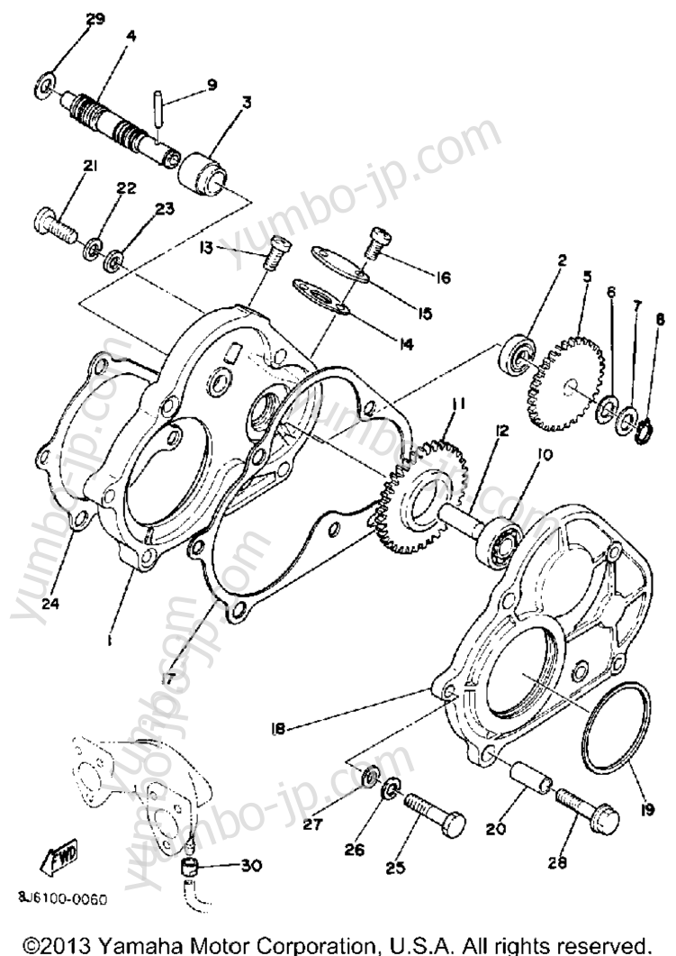 Pump Drive - Gear for snowmobiles YAMAHA ET300G 1983 year