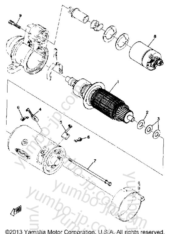 Electric Motor for snowmobiles YAMAHA EW643B 1973 year