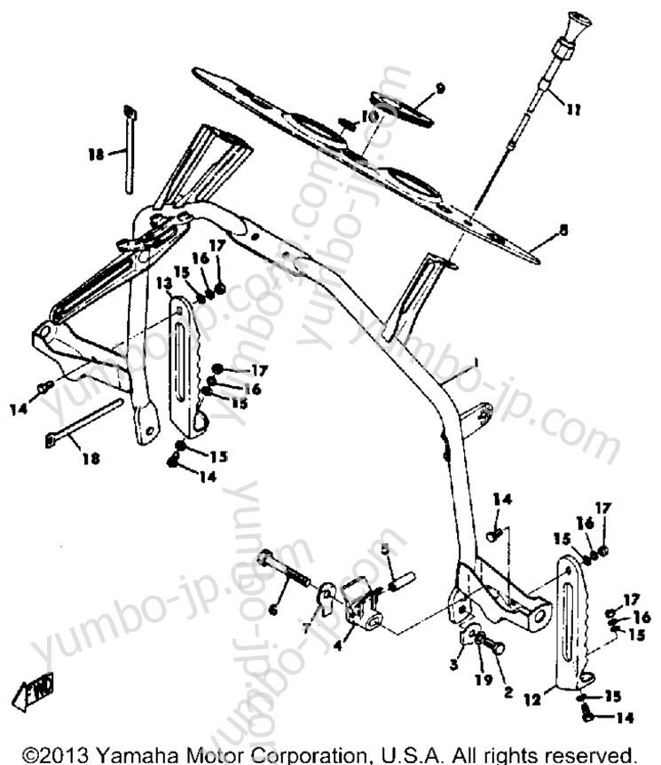 Steering Gate for snowmobiles YAMAHA SW433E 1971 year