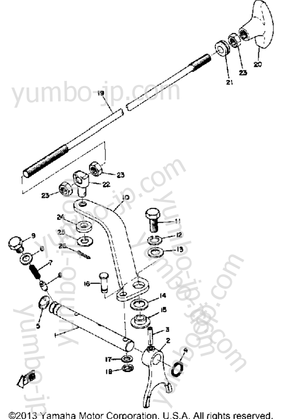 Shifter for snowmobiles YAMAHA SL433F 1974 year