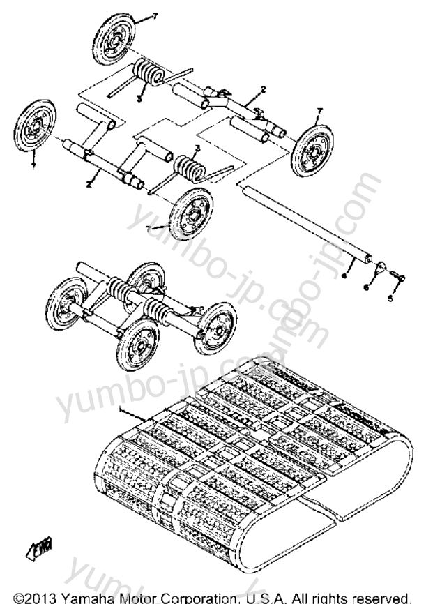 Track - Suspension Wheel for snowmobiles YAMAHA EW433C 1973 year